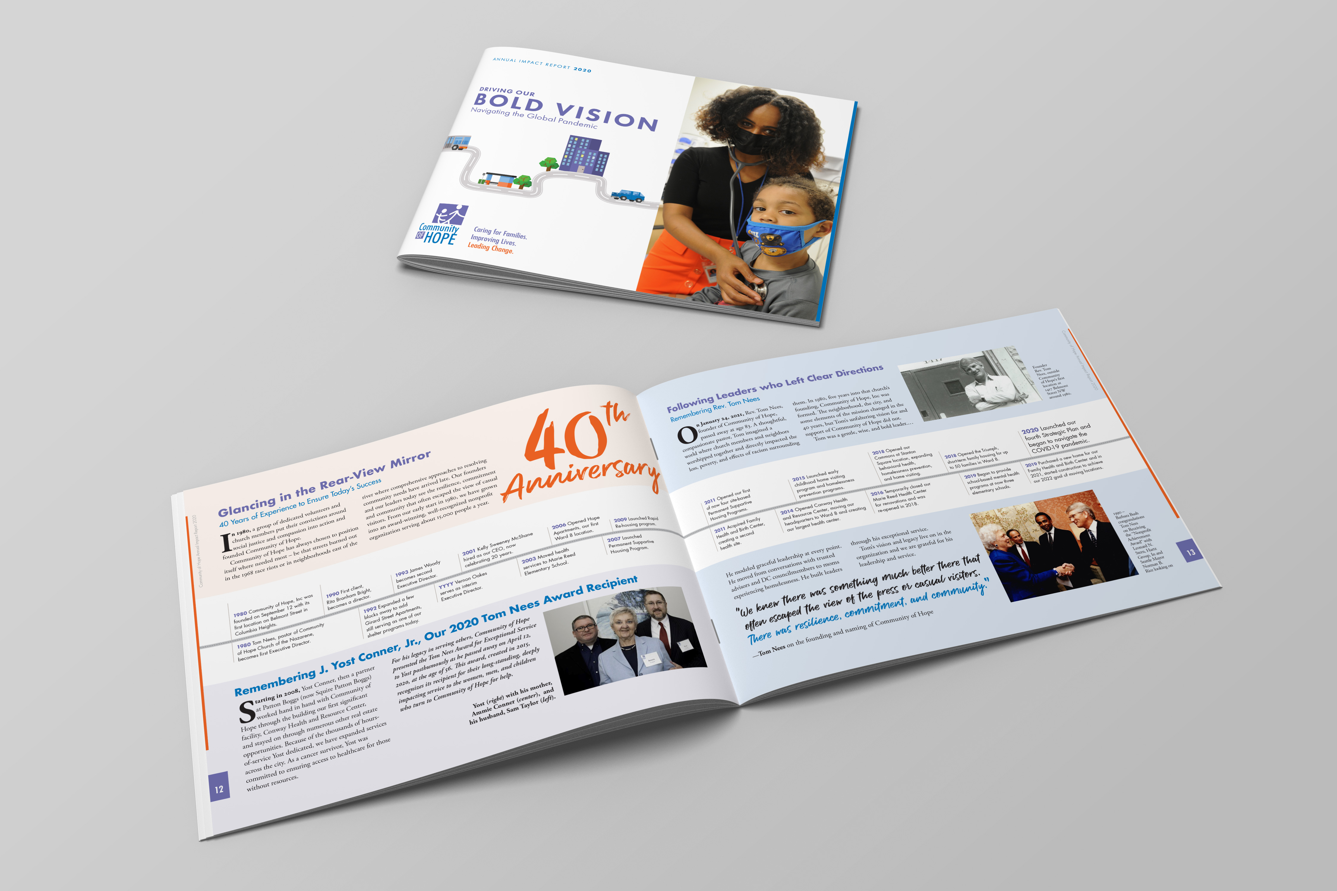 Community of Hope 2020 annual report cover and center spread